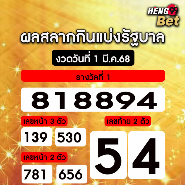 รูปภาพตรวจหวยงวด 1 มี.ค.68ของ heng99